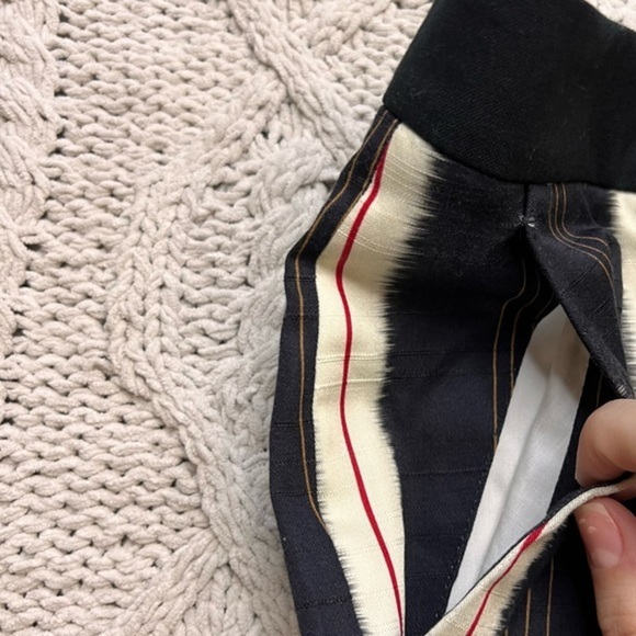 CHLOE STORA Striped Cropped Trouser Pants Size‎ 36/6 - Picture 5 of 9